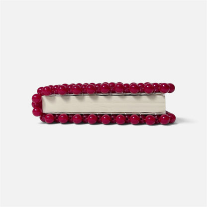 Beaded Notebook A6 - Berry
