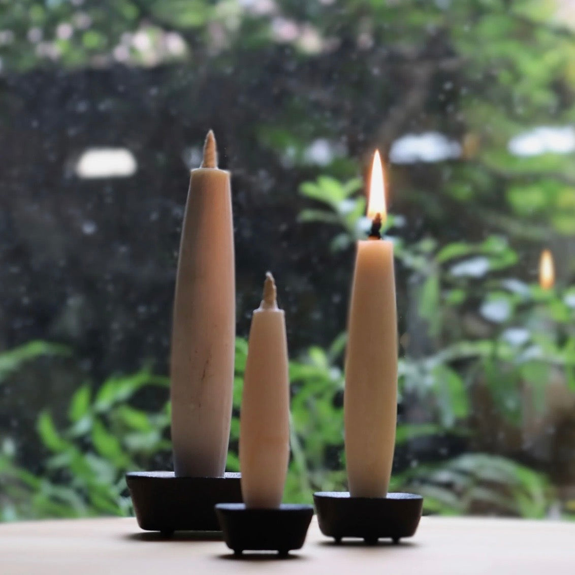 Takazawa Candle TOHAKU & KOMA Cast Iron Holder Set - Medium