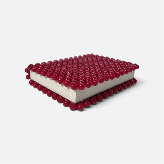 Beaded Notebook A6 - Berry